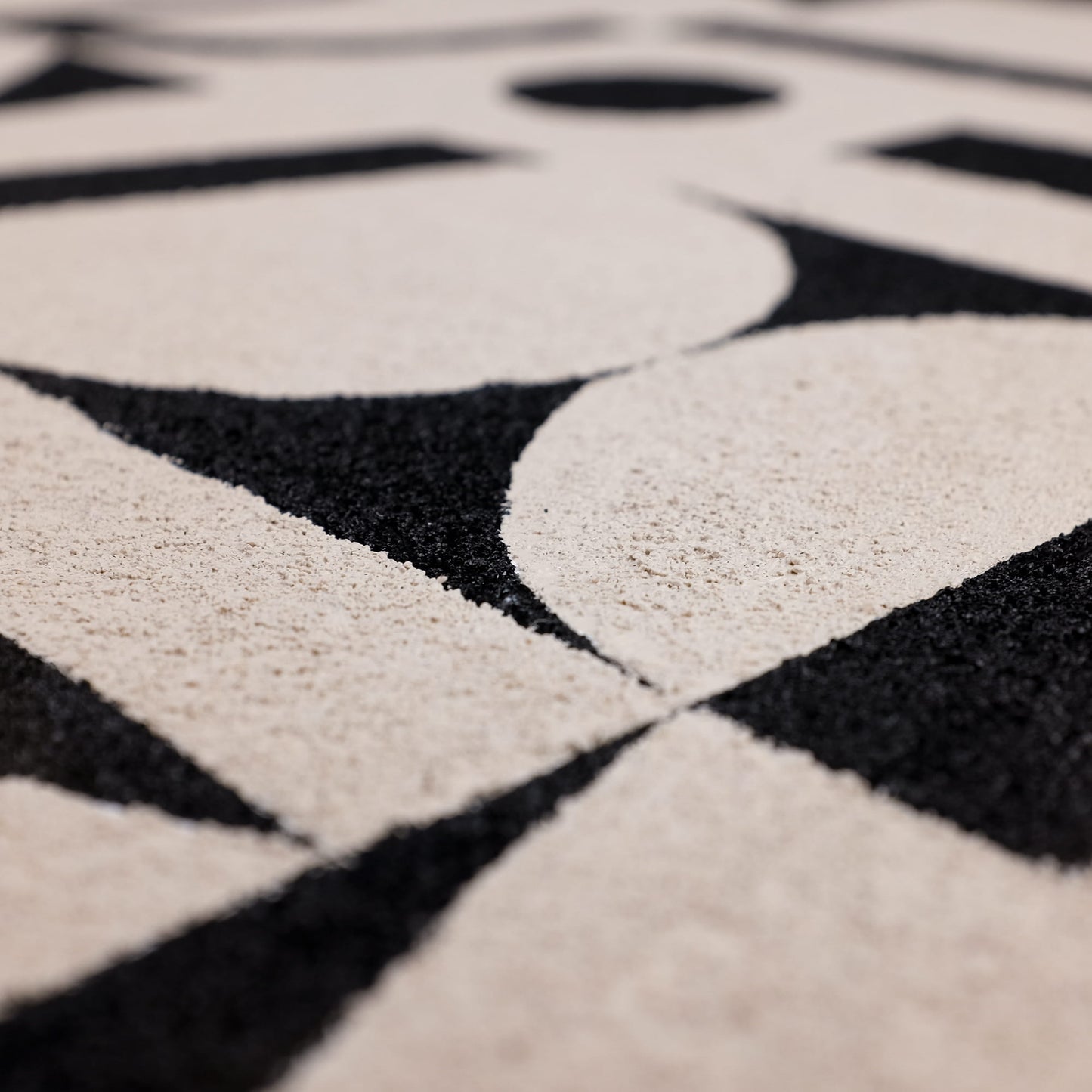 "Close-up details of textured painting named GEOMETRIC COLLAGE, STYLE A"
