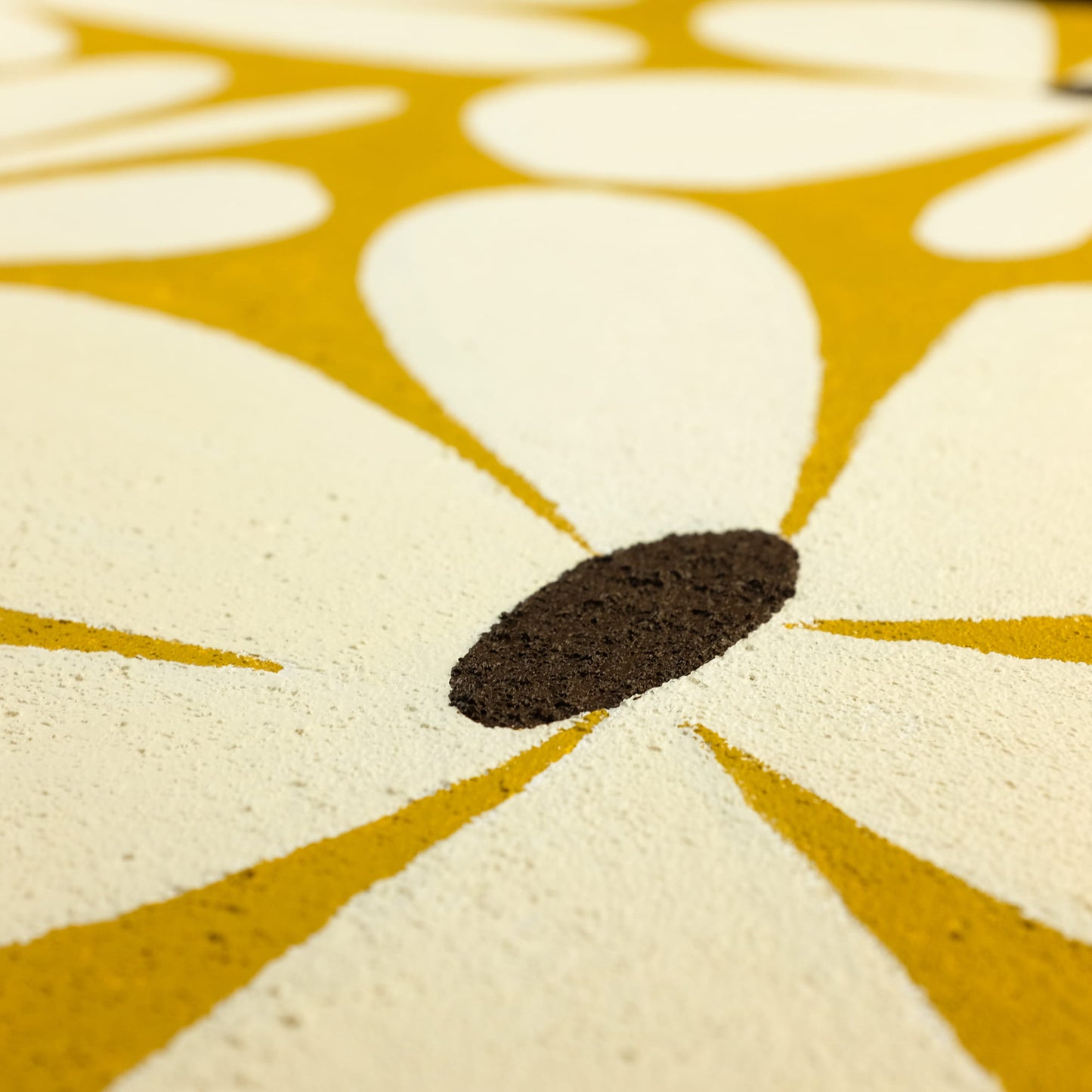 "Close-up details of textured painting named GLODEN BLOSSOM"