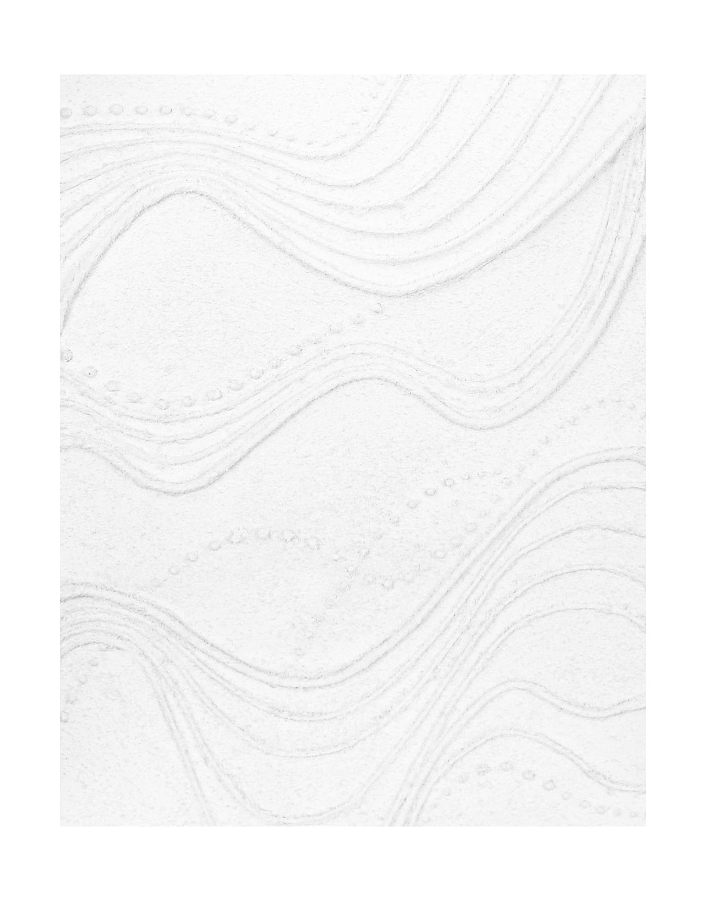 "ETHEREAL FLOW, STYLE A: Hand-painted Portrait shaped and Landscape shaped abstract textured wall art painting with a linear and ethereal feel, in shades of white."