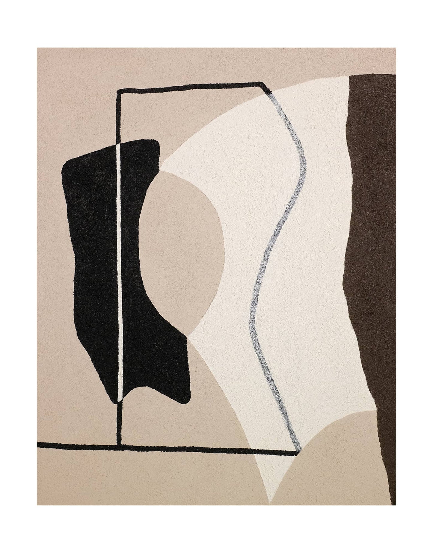 "VACANT STARE: Hand-painted Portrait shaped and Landscape shaped abstract textured wall art painting depicting an abstract hollow eye, in shades of tan, brown, cream, and white."