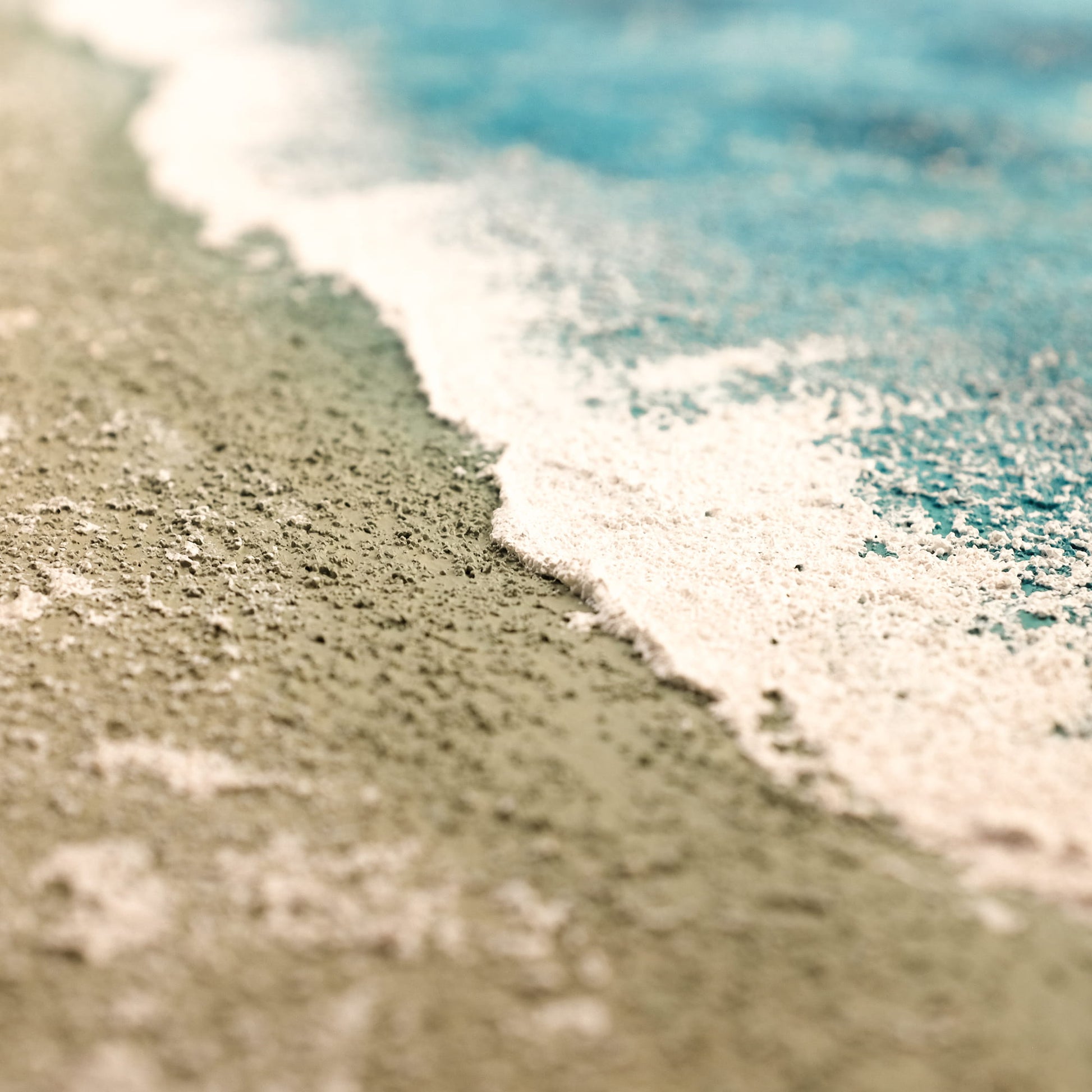  "Close-up details of textured painting named THE SEASHORE STYLE B"