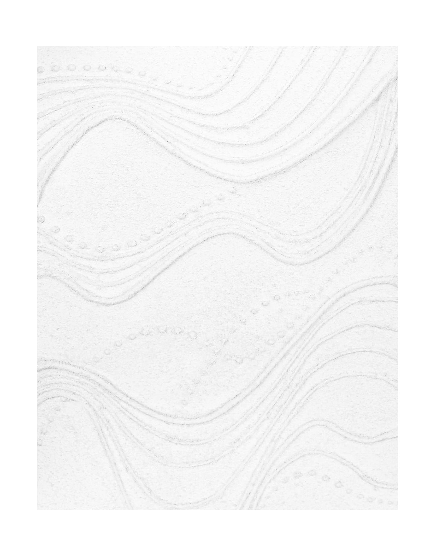 "ETHEREAL FLOW, STYLE A: Hand-painted Portrait shaped and Landscape shaped abstract textured wall art painting with a linear and ethereal feel, in shades of white."