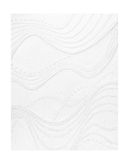 "ETHEREAL FLOW, STYLE A: Hand-painted Portrait shaped and Landscape shaped abstract textured wall art painting with a linear and ethereal feel, in shades of white."