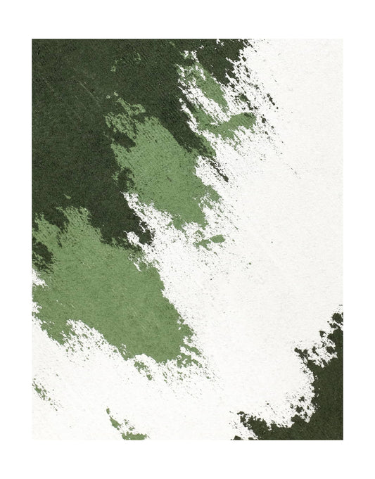 "FADE AWAY, STYLE B: Hand-painted Portrait shaped and Landscape shaped abstract textured wall art painting in shades of white, cream, green."