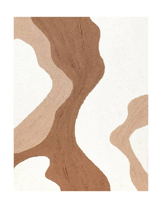"QUICKSAND, STYLE B: Hand-painted Portrait shaped and Landscape shaped abstract textured wall art painting with a dynamic interplay of lines, in shades of white and pink."