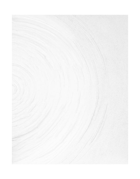 "RIPPLE REVERIE: Hand-painted Portrait shaped and Landscape shaped abstract textured wall art painting with a rippling pattern, full of texture and three-dimensional feel, in shades of white."