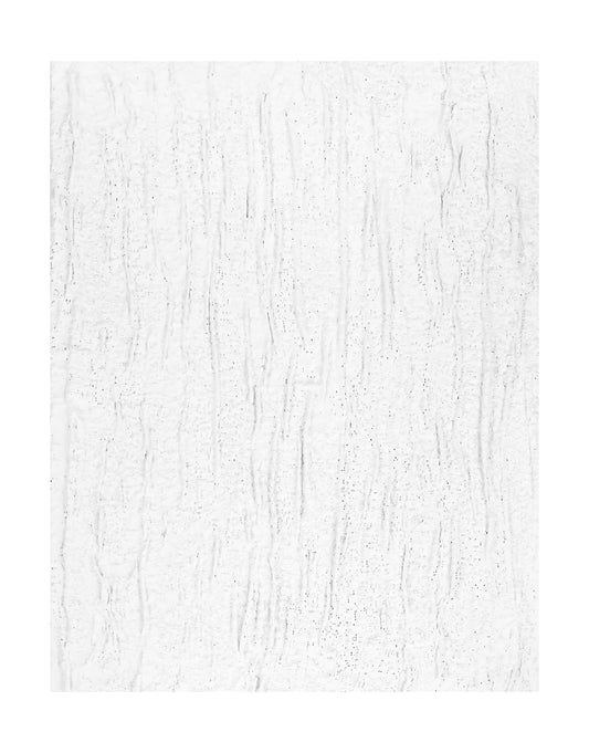 "WATERFALL: Hand-painted Portrait shaped abstract textured wall art painting depicting an abstract waterfall or rain, full of dimension and texture, in shades of white."